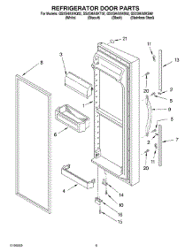 06 - Refrigerator Door Parts parts for Whirlpool Refrigerator GS2SHAXKB02 from AppliancePartsPros.com