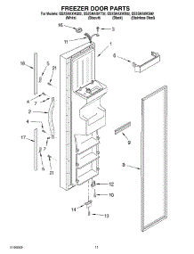 07 - Freezer Door Parts parts for Whirlpool Refrigerator GS2SHAXKQ02 from AppliancePartsPros.com