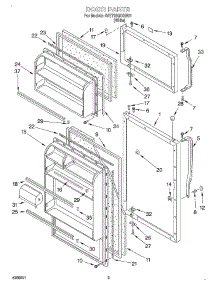02 - Door parts for Whirlpool Refrigerator 4VET18GKGW01 from AppliancePartsPros.com