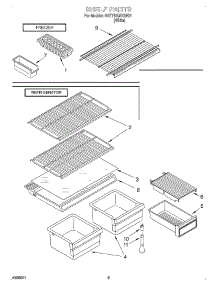 05 - Shelf parts for Whirlpool Refrigerator 4VET18GKGW01 from AppliancePartsPros.com