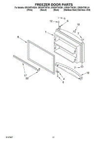 07 - Freezer Door parts for Whirlpool Refrigerator GR2SHTXKQ01 from AppliancePartsPros.com