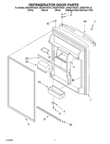 04 - Refrigerator Door parts for Whirlpool Refrigerator GR2SHTXKB01 from AppliancePartsPros.com