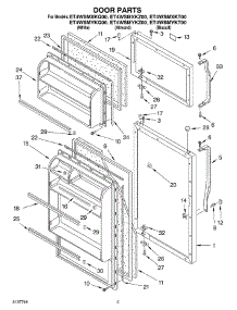 02 - Door parts for Whirlpool Refrigerator ET4WSMYKT00 from AppliancePartsPros.com