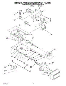 05 - Motor And Ice Container parts for Whirlpool Refrigerator ED5GTFXKT00 from AppliancePartsPros.com