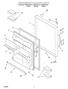 05 - Refrigerator Door parts for Whirlpool Refrigerator GB22DKXJW01 from AppliancePartsPros.com