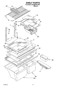 05 - Shelf, Optional parts for Whirlpool Refrigerator 8ET8MTKXKT00 from AppliancePartsPros.com