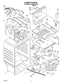 02 - Liner parts for Whirlpool Refrigerator 2ET22DKXJW00 from AppliancePartsPros.com
