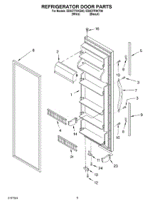 06 - Refrigerator Door parts for Whirlpool Refrigerator ED5GTFXKQ00 from AppliancePartsPros.com