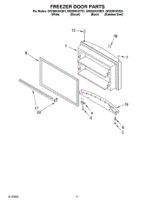 06 - Freezer Door, Optional parts for Whirlpool Refrigerator GR2SHKXKQ01 from AppliancePartsPros.com