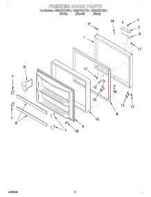 03 - Freezer Door parts for Whirlpool Refrigerator GB22DKXJT01 from AppliancePartsPros.com