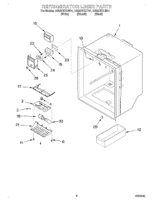 04 - Refrigerator Liner parts for Whirlpool Refrigerator GB22DKXJT01 from AppliancePartsPros.com