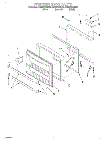 03 - Freezer Door parts for Whirlpool Refrigerator GB22DKXGW02 from AppliancePartsPros.com