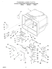 02 - Freezer Liner parts for Whirlpool Refrigerator GB22DKXGB00 from AppliancePartsPros.com