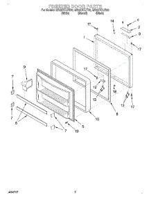 03 - Freezer Door parts for Whirlpool Refrigerator GB22DKXJT00 from AppliancePartsPros.com