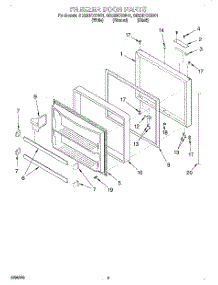 03 - Freezer Door parts for Whirlpool Refrigerator GB22DKXGN01 from AppliancePartsPros.com