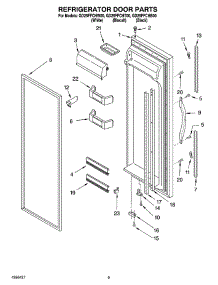 06 - Refrigerator Door Parts parts for Whirlpool Refrigerator GD25FFCHW00 from AppliancePartsPros.com