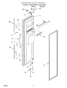 07 - Freezer Door parts for Whirlpool Refrigerator 4YED27DQFW03 from AppliancePartsPros.com