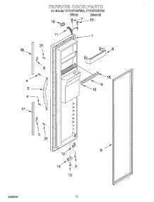 07 - Freezer Door parts for Whirlpool Refrigerator 4YED27DQFW02 from AppliancePartsPros.com