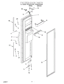 07 - Freezer Door parts for Whirlpool Refrigerator 4YED27DQFN01 from AppliancePartsPros.com