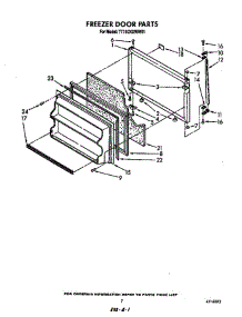 Freezer Door parts for Whirlpool Refrigerator TT16CKXWW01 from AppliancePartsPros.com