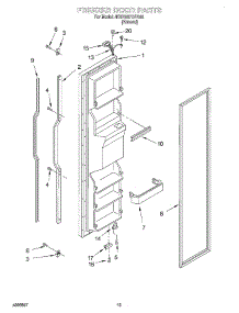 08 - Freezer Door parts for Whirlpool Refrigerator 4KSRS27QFA03 from AppliancePartsPros.com