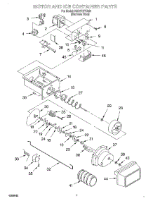05 - Motor And Ice Container parts for Whirlpool Refrigerator 6GD27DFXS00 from AppliancePartsPros.com