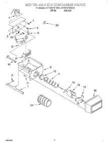 05 - Motor And Ice Container parts for Whirlpool Refrigerator 4YED25PWDW01 from AppliancePartsPros.com