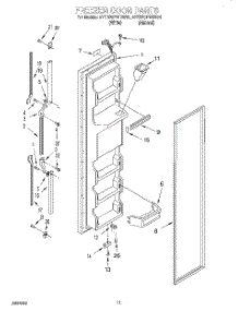 07 - Freezer Door parts for Whirlpool Refrigerator 4YED25PWDW01 from AppliancePartsPros.com
