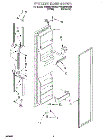 07 - Freezer Door parts for Whirlpool Refrigerator 4YED25PWBW00 from AppliancePartsPros.com