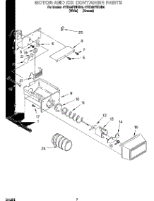 05 - Motor And Ice Container parts for Whirlpool Refrigerator 4YED25PWDW00 from AppliancePartsPros.com