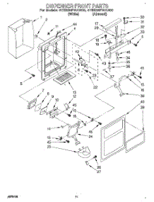 08 - Dispenser Front parts for Whirlpool Refrigerator 4YED25PWAW00 from AppliancePartsPros.com