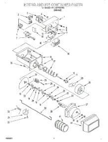 05 - Motor And Ice Container parts for Whirlpool Refrigerator 4YED27PQFN00 from AppliancePartsPros.com