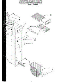 04 - Freezer Liner parts for Whirlpool Refrigerator 4YED25PWDN00 from AppliancePartsPros.com