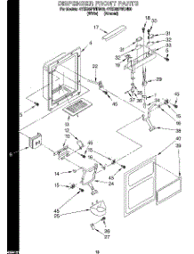 08 - Dispenser Front parts for Whirlpool Refrigerator 4YED25PWDW00 from AppliancePartsPros.com