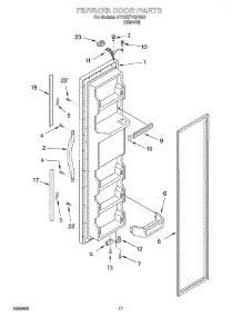 07 - Freezer Door parts for Whirlpool Refrigerator 4YED27PQFN02 from AppliancePartsPros.com