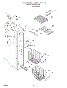 04 - Freezer Liner parts for Whirlpool Refrigerator BRS70XRANA01 from AppliancePartsPros.com