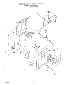 08 - Dispenser Front parts for Whirlpool Refrigerator BRS70XRANA01 from AppliancePartsPros.com