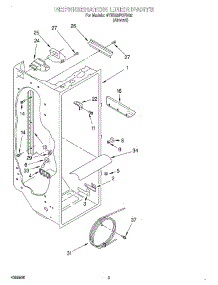 02 - Refrigerator Liner parts for Whirlpool Refrigerator 4YED25PQFN02 from AppliancePartsPros.com