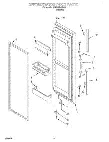 06 - Refrigerator Door parts for Whirlpool Refrigerator 4YED25PQFN02 from AppliancePartsPros.com
