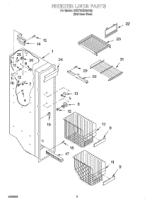 04 - Freezer Liner parts for Whirlpool Refrigerator BRS70XRANA02 from AppliancePartsPros.com