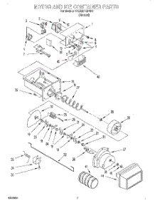 05 - Motor And Ice Container parts for Whirlpool Refrigerator 4YED25PQFN01 from AppliancePartsPros.com