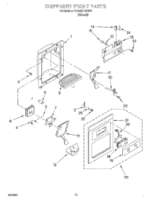 08 - Dispenser Front parts for Whirlpool Refrigerator 4YED25PQFN01 from AppliancePartsPros.com