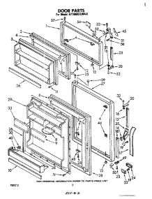 Door parts for Whirlpool Refrigerator ET18MK1LWR0 from AppliancePartsPros.com