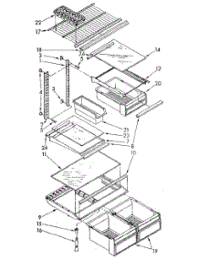 Shelf parts for Whirlpool Refrigerator ET18MKXSN03 from AppliancePartsPros.com