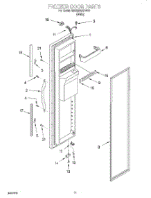 08 - Freezer Door parts for Whirlpool Refrigerator 6ED22DQXFW00 from AppliancePartsPros.com