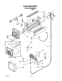 14 - Ice Maker, Lit / Optional parts for Whirlpool Refrigerator 6ED22RQXWW00 from AppliancePartsPros.com