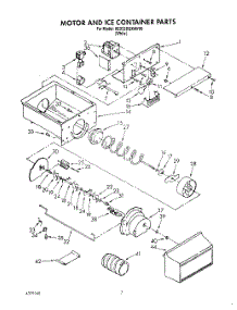 05 - Motor And Ice Container parts for Whirlpool Refrigerator 6ED22DQXAW00 from AppliancePartsPros.com