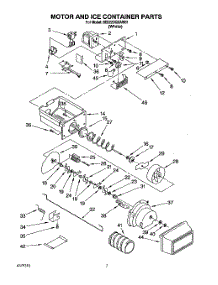 05 - Motor And Ice Container parts for Whirlpool Refrigerator 6ED22DQXAW01 from AppliancePartsPros.com