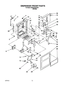 08 - Dispenser Front parts for Whirlpool Refrigerator 6ED22DQXAW01 from AppliancePartsPros.com