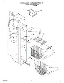 04 - Freezer Liner parts for Whirlpool Refrigerator 6ED22DQXBW00 from AppliancePartsPros.com